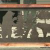 Bear Family Scene.  Steel Railing Insert. Powder-Coated with "Copper Vein"